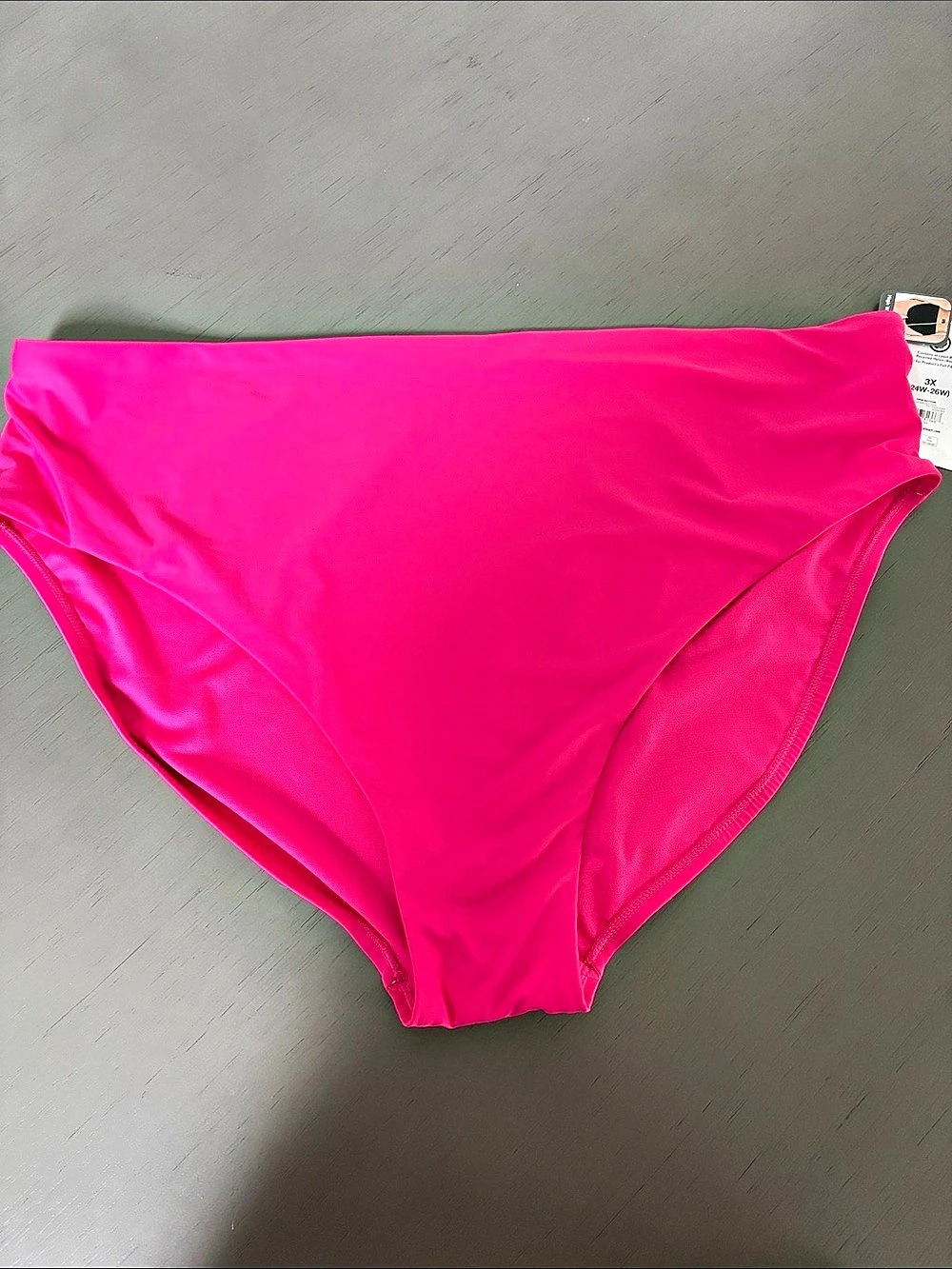 Time and Tru Ribbed Swim Bottom Bikini Bottoms Pink, Black and white NWT 3X - 3